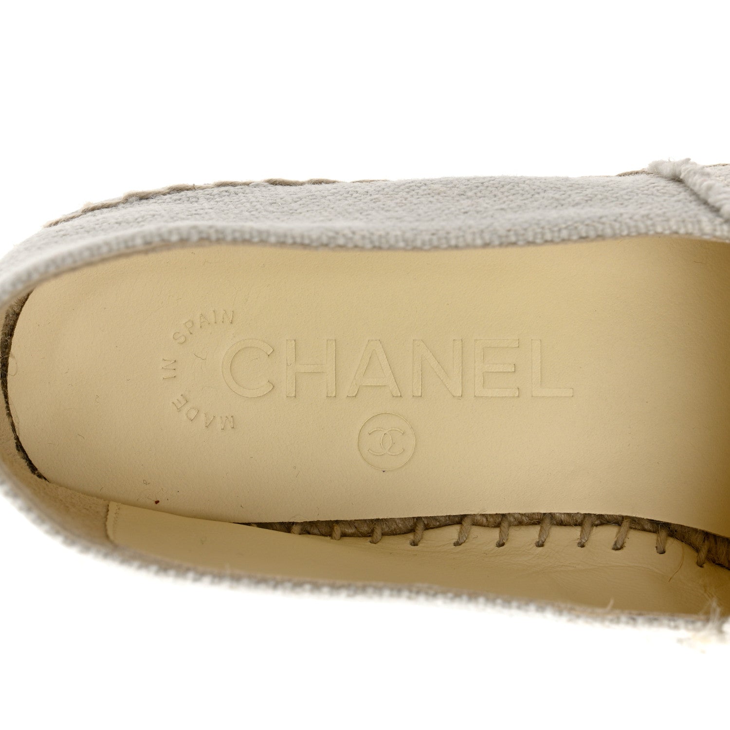 Chanel Linen CC Espadrilles 35 White Black 7 of 9