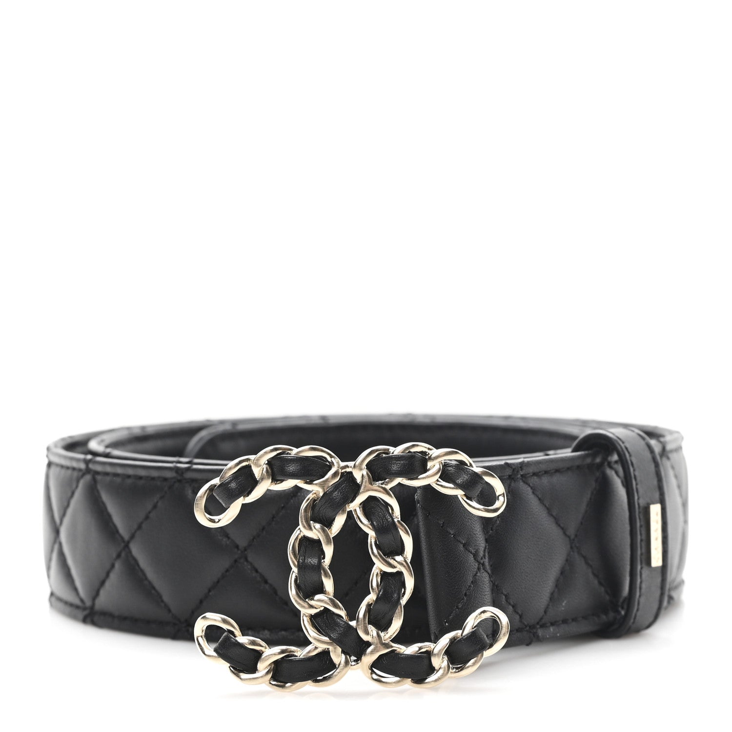 Chanel Lambskin Quilted CC Chain Belt 90 36 Black 1 of 5