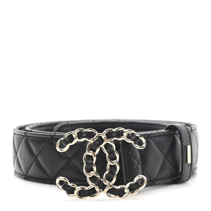 Chanel Lambskin Quilted CC Chain Belt 90 36 Black 1 of 5