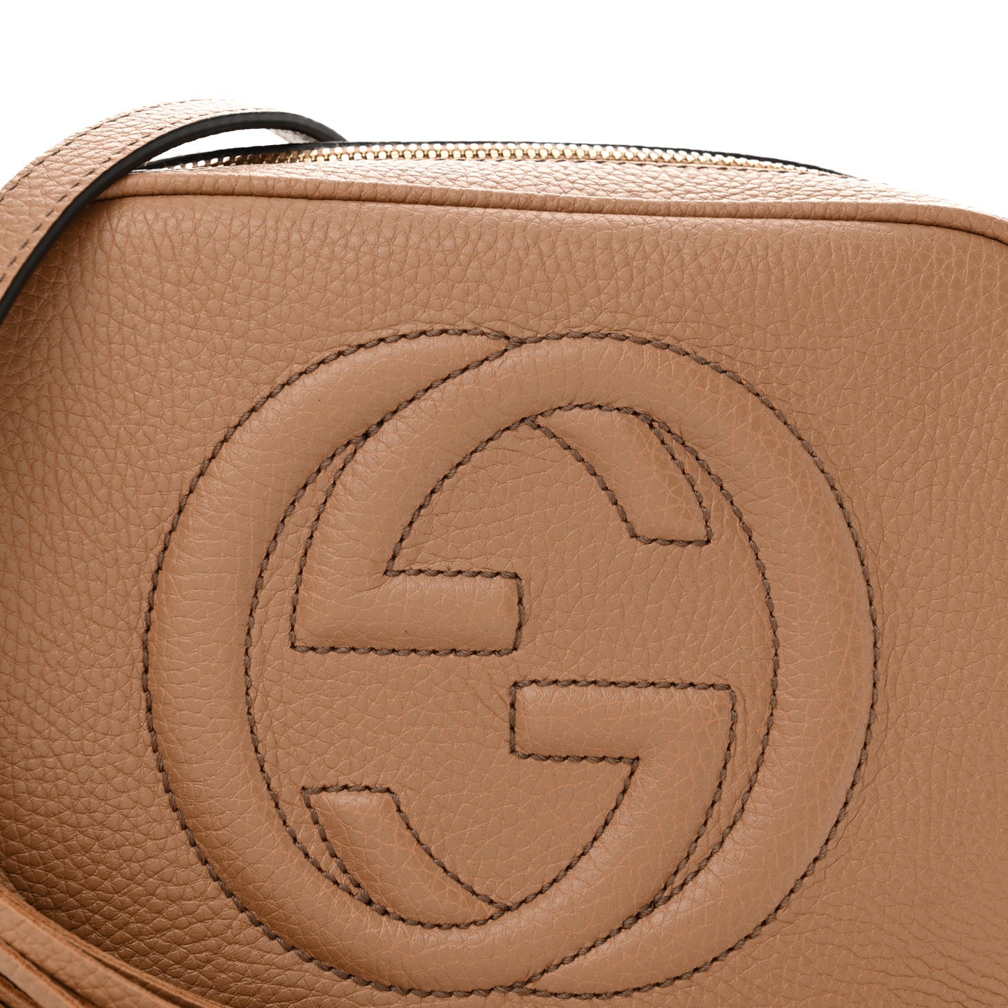 Pebbled Calfskin Small Soho Disco Bag Camelia