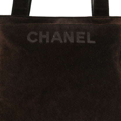 Chanel Suede Logo Tote Brown 8 of 10
