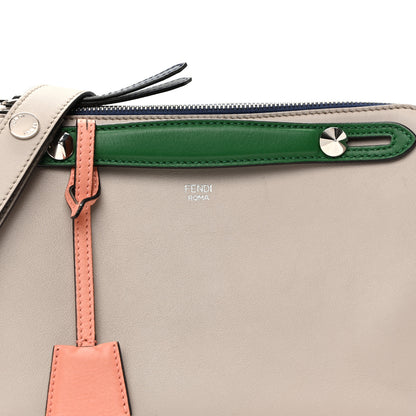 Fendi Vitello Dolce 4 Color Medium By The Way Boston Bag Grigio Polvere Emerald Multicolor 8 of 10