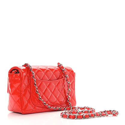 Chanel Patent Calfskin Quilted Mini Rectangular Flap Red 2 of 9