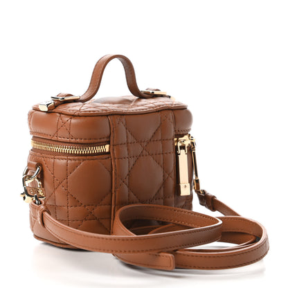 Christian Dior Lambskin Cannage Micro Lady Dior Vanity Case Cognac 3 of 11