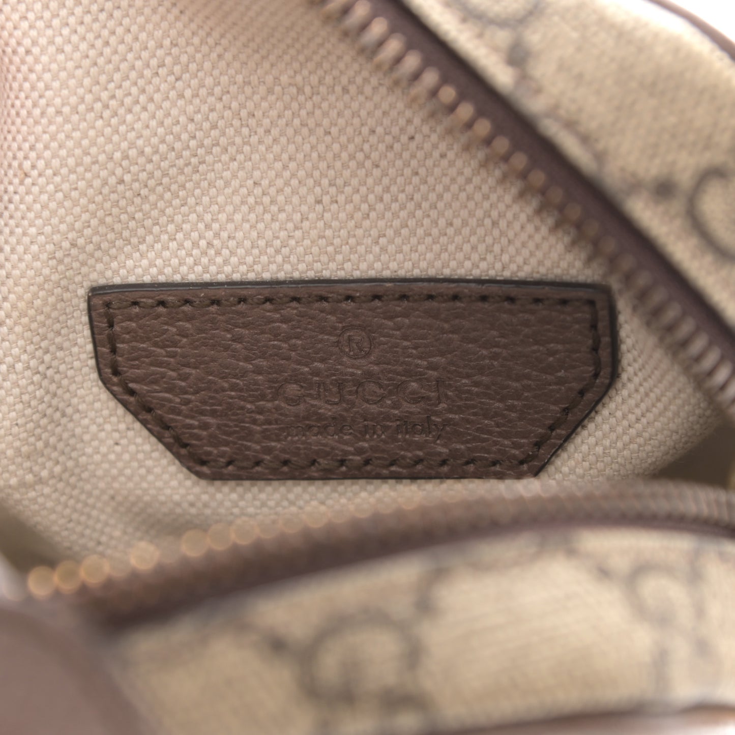 GG Supreme Monogram Web Mini Ophidia Double Zip Messenger Bag Beige New Acero