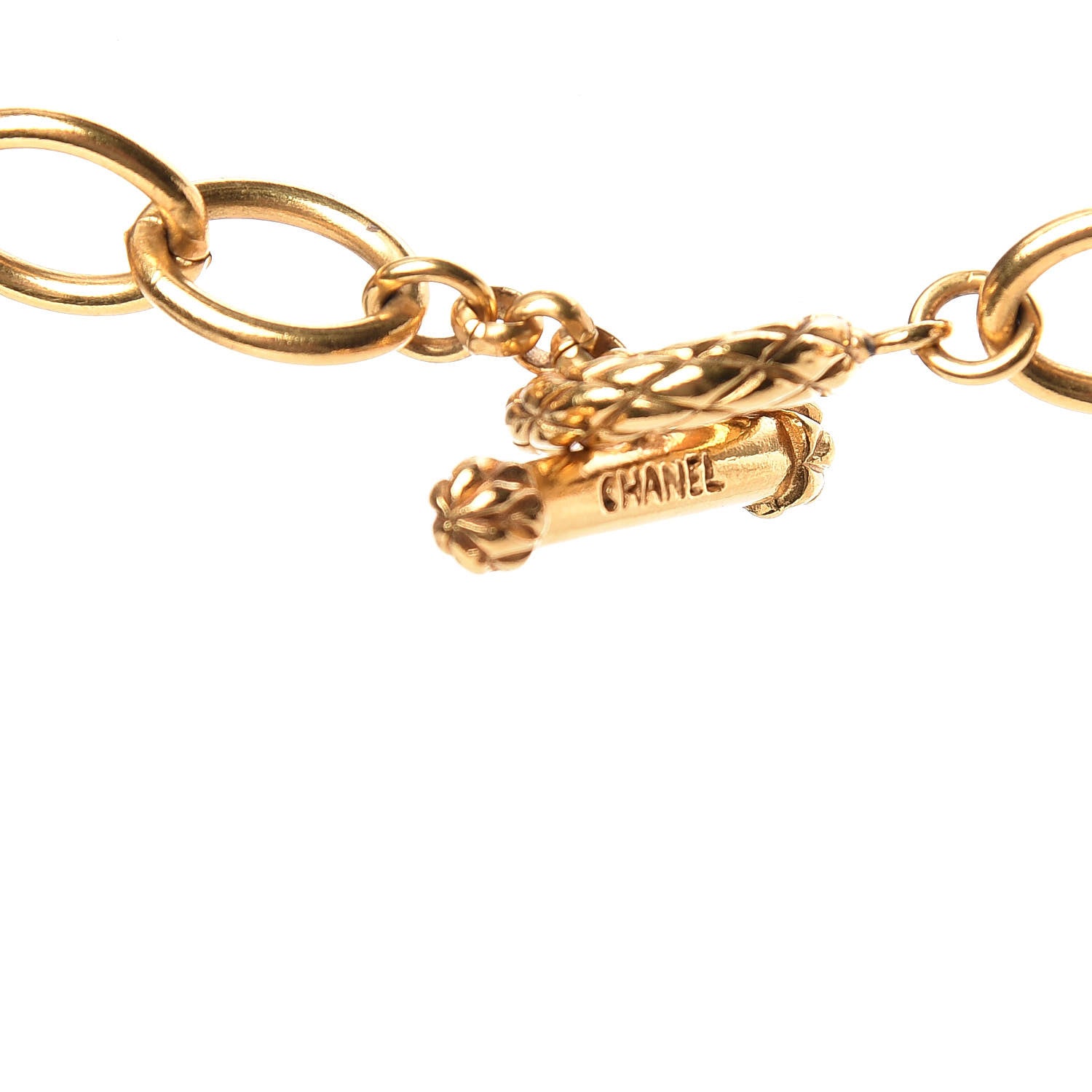 Chanel Pearl Heart CC Pendant Necklace Gold 4 of 7