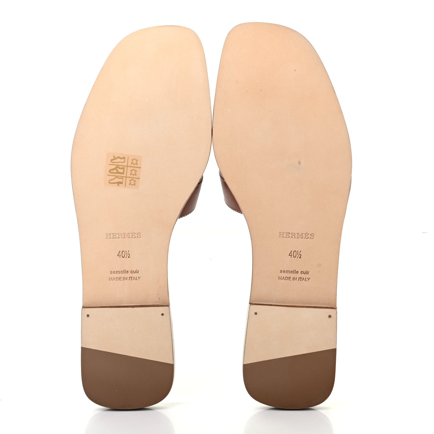 Hermes Box Calfskin Oran Sandals 40.5 Gold 5 of 8