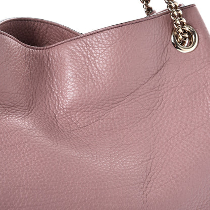Gucci Pebbled Calfskin Medium Soho Chain Shoulder Bag Dark Cipria 9 of 15