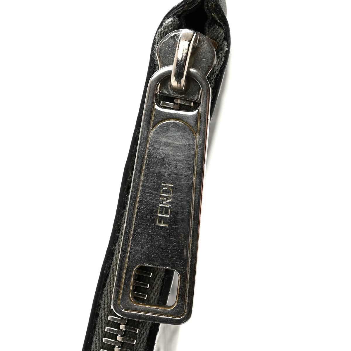Fendi Vitello Grace FF 1974 Embossed Flat Pouch Anthracite 8 of 11