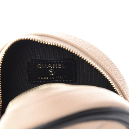 Chanel Caviar Quilted Round Filigree Crossbody Beige Black 8 of 11
