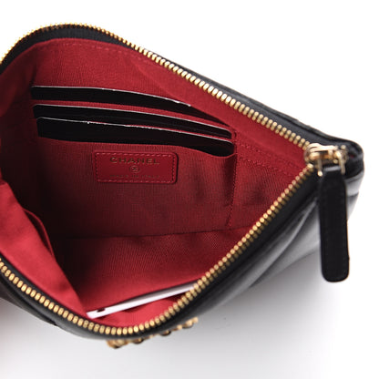 Chanel Goatskin Quilted 19 Cosmetic Case Black 4 of 6