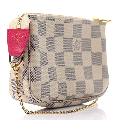 Louis Vuitton Damier Azur 2021 Christmas Animation Hollywood Mini Pochette Accessories Fuchsia 3 of 7