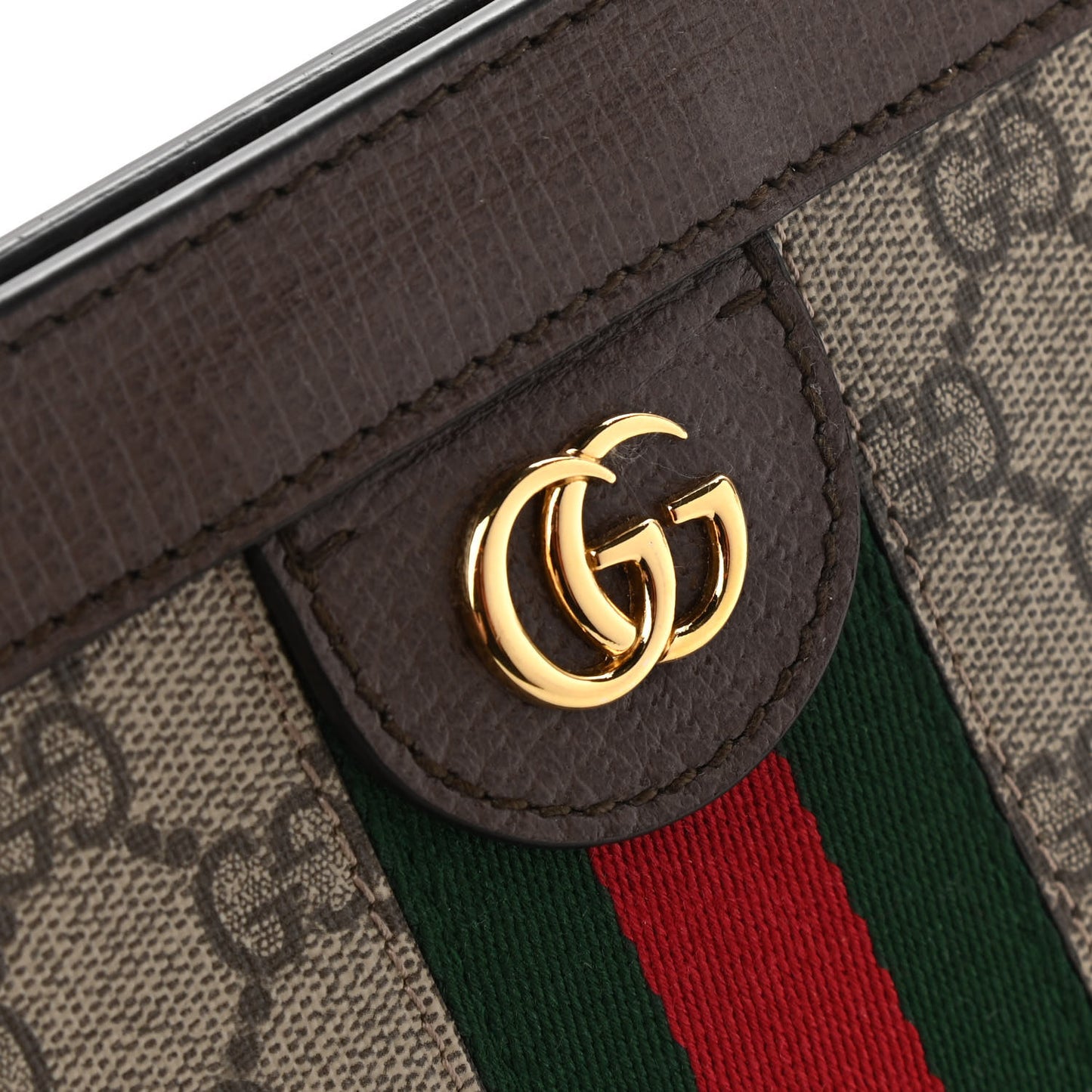 GG Supreme Monogram Web Medium Ophidia Chain Shoulder Bag Brown