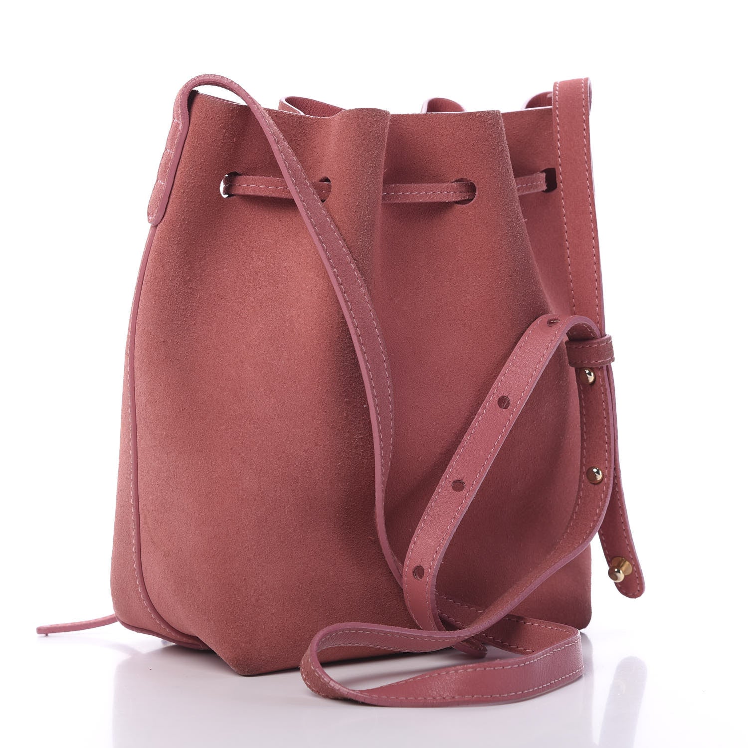 Mansur Gavriel Suede Mini Mini Bucket Bag Blush 2 of 15