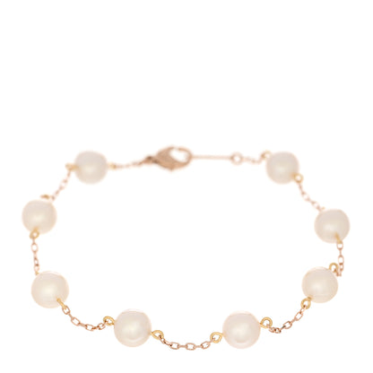 Mikimoto 18K Rose Yellow Gold Akoya Pearl 6-6.5mm Station Bracelet 1 of 4