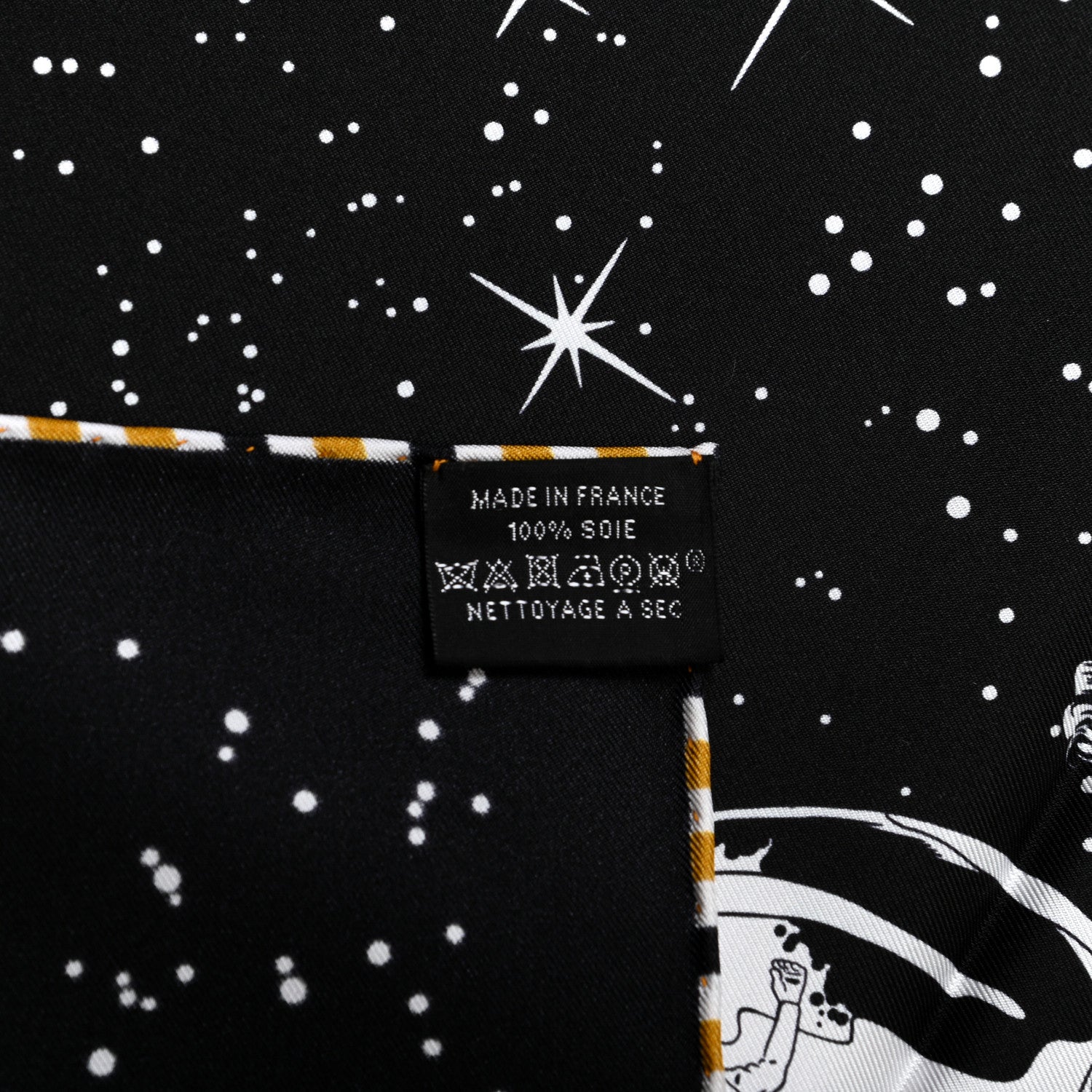 Hermes Silk Space Derby Scarf 90 Black White Gold 2 of 6