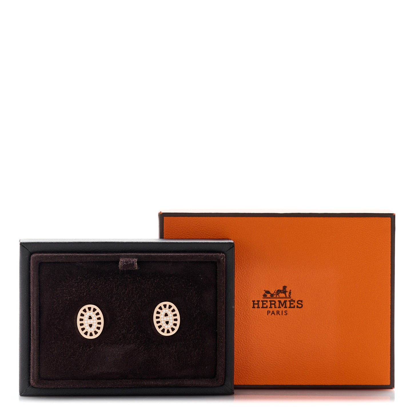 18K Rose Gold Diamond Chaine d'Ancre Divine Stud Earrings