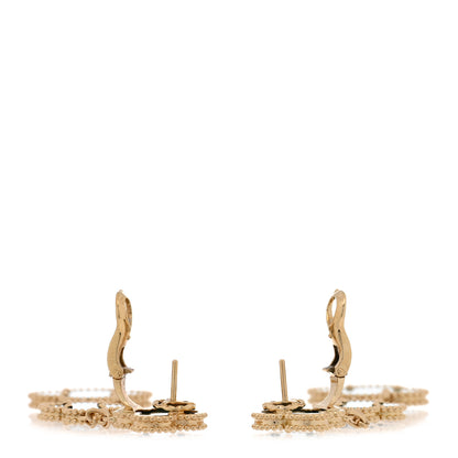 Van Cleef & Arpels 18K Yellow Gold Malachite 3 Motifs Magic Alhambra Earrings 3 of 4