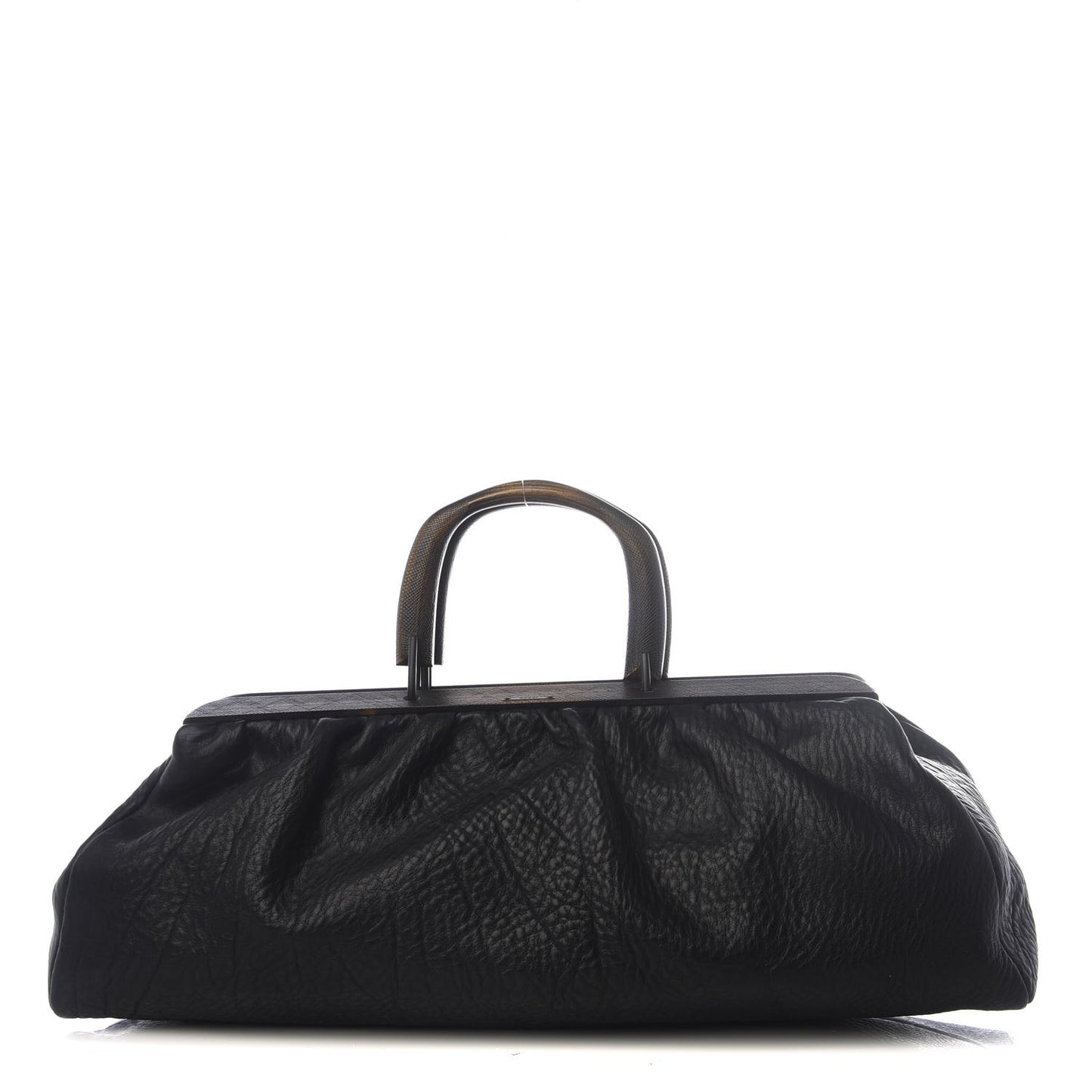 Buffalo Wood Handle Frame Doctor Bag Black