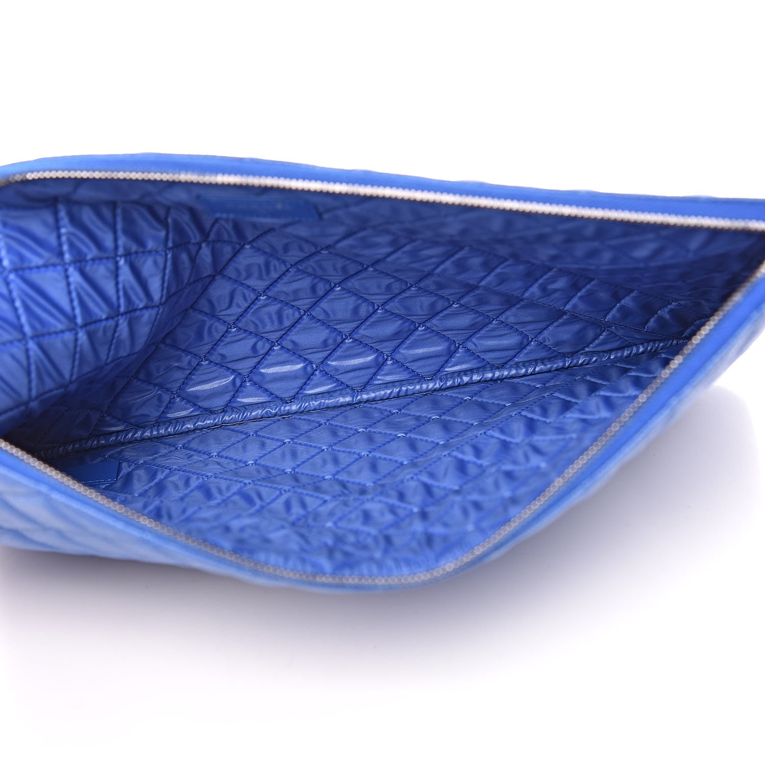 Chanel Caviar Quilted Large Cosmetic Case Blue 5 of 9