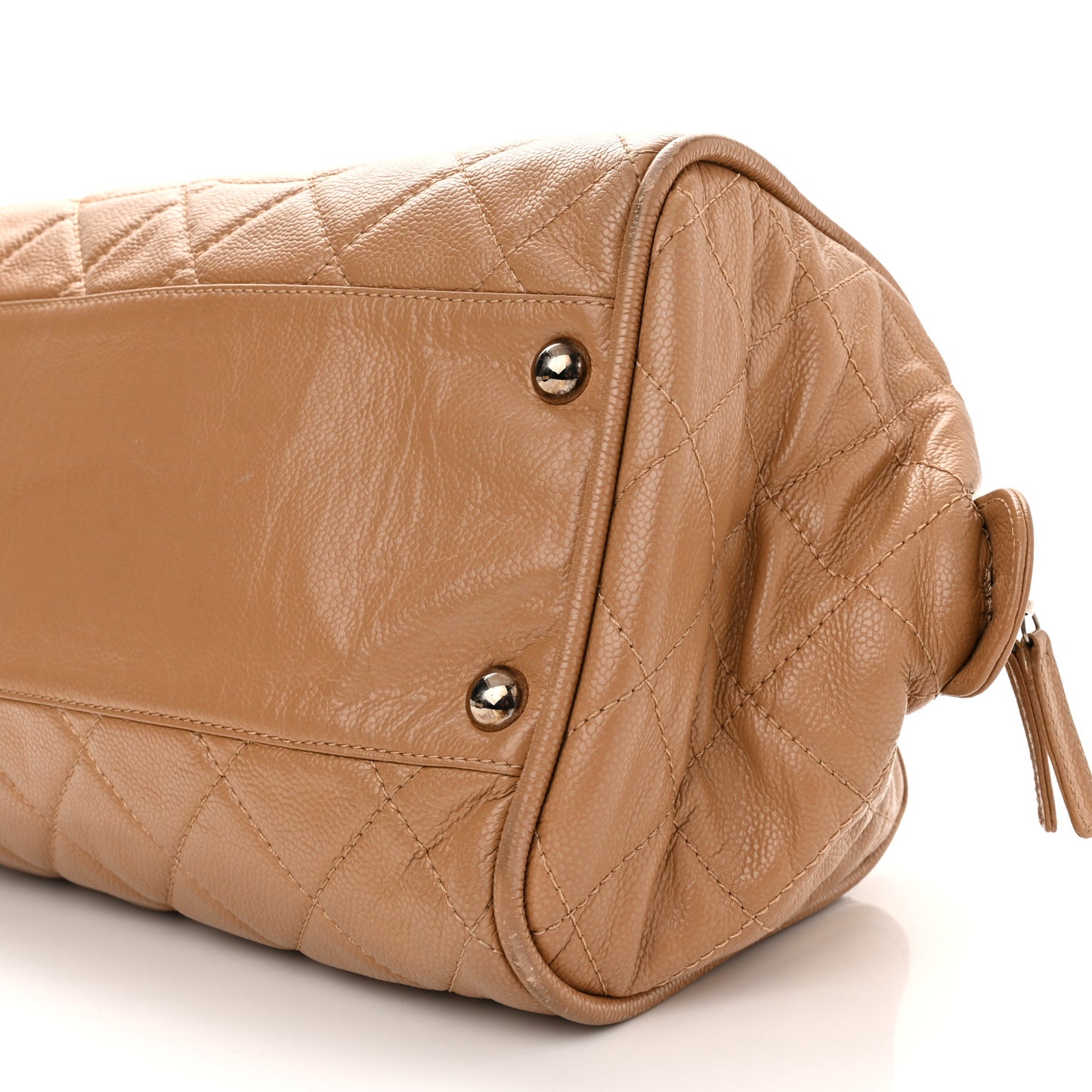 Caviar Quilted CC Timeless Bowler Dark Beige
