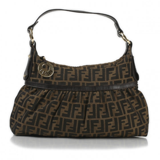 Fendi Zucca Cuoio Lucido Chef Hobo Tobacco Moro 1 of 13