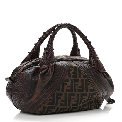 Fendi Zucca Nappa Nuvolata Vitello Tortuga Spy Bowler Tobacco Moro 3 of 11