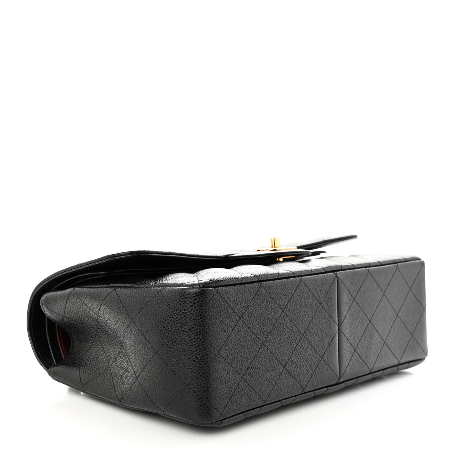 Caviar Quilted Jumbo Double Flap Black