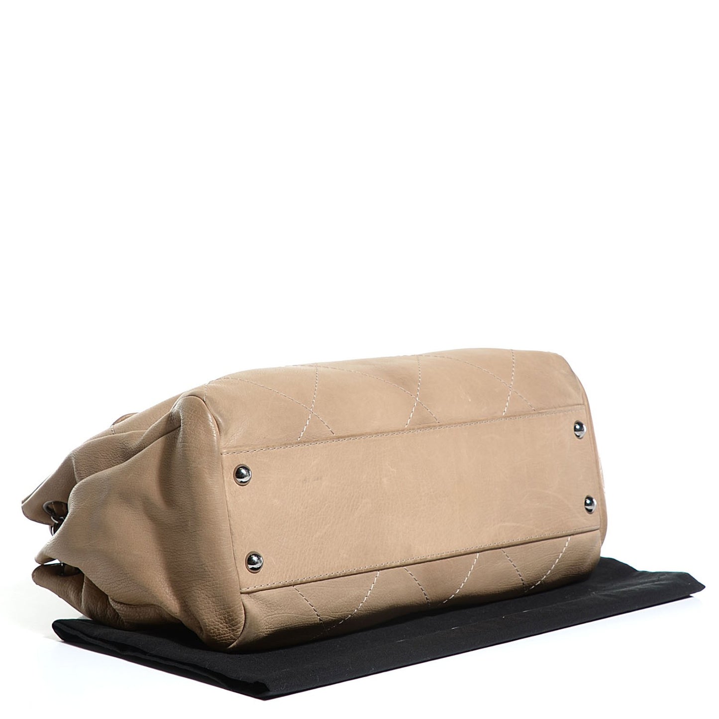 Calfskin Large Hamptons Flap Bag Dark Beige
