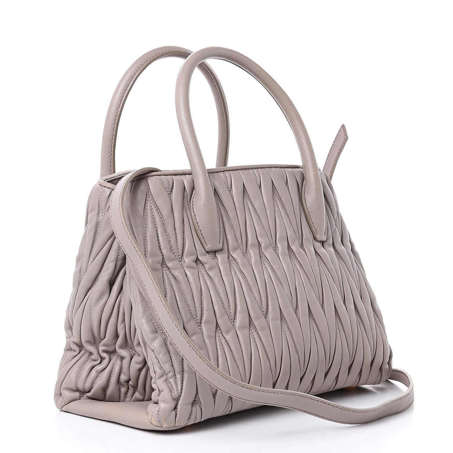 Miu Miu Nappa Matelasse Tote Pomice 3 of 15