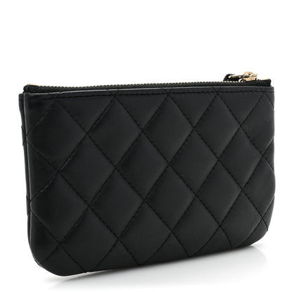 Chanel Lambskin Quilted Small Casino Cosmetic Case Black 3 of 9