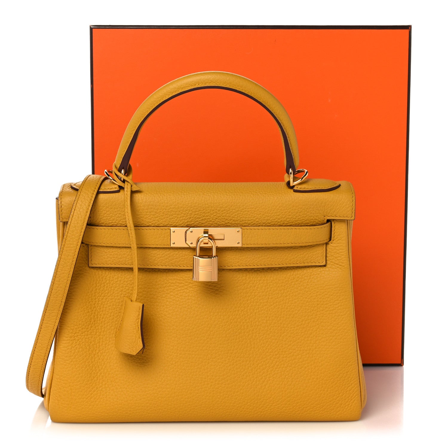 Hermes Taurillon Clemence Kelly Retourne 28 Jaune Ambre 42 of 42