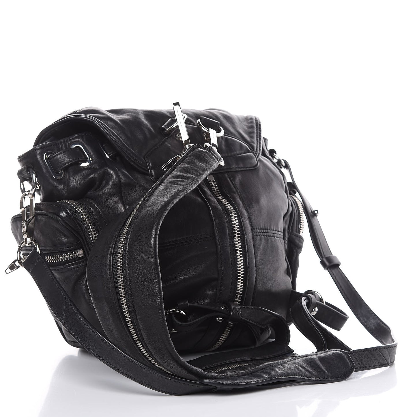 Lambskin Marti Backpack Bag Washed Black Rhodium Hardware
