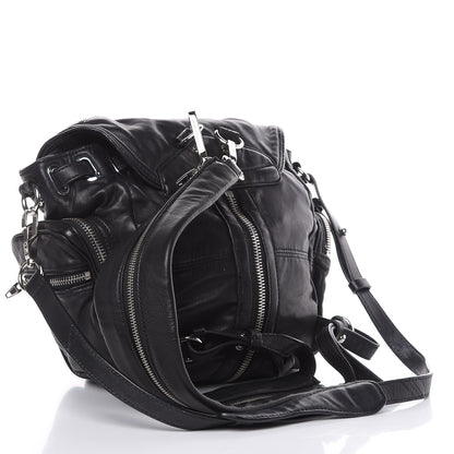 Alexander Wang Lambskin Marti Backpack Bag Washed Black Rhodium Hardware 3 of 15
