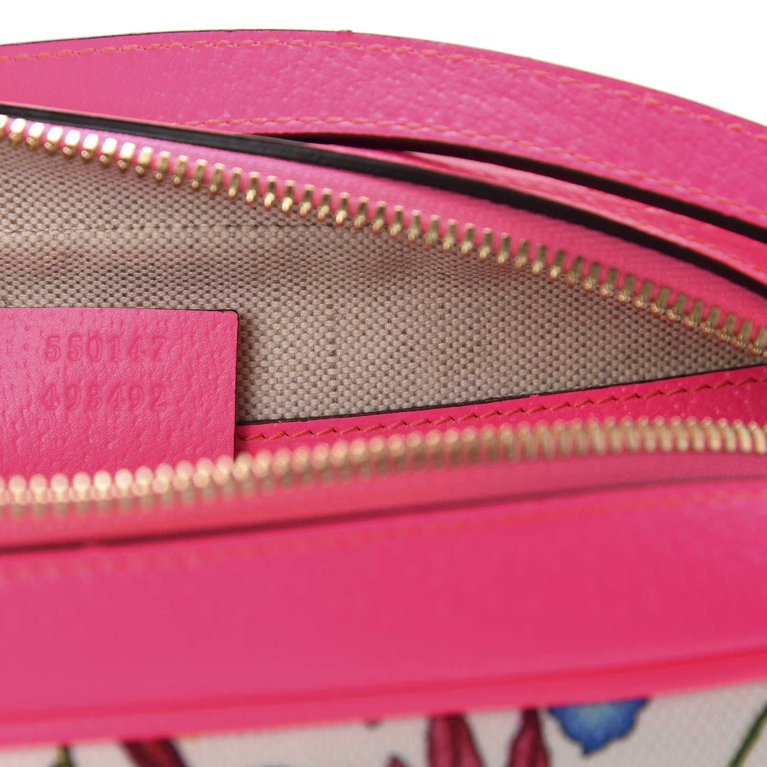 Gucci Canvas Flora Floral Shoulder Bag White Fuchsia Fluo 10 of 12