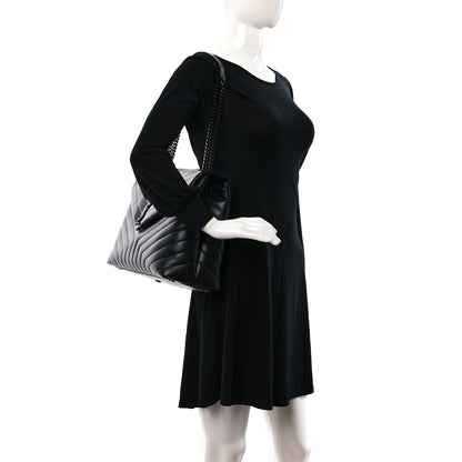 Saint Laurent Calfskin Y Quilted Monogram Large Loulou Chain Satchel Black 2 of 9