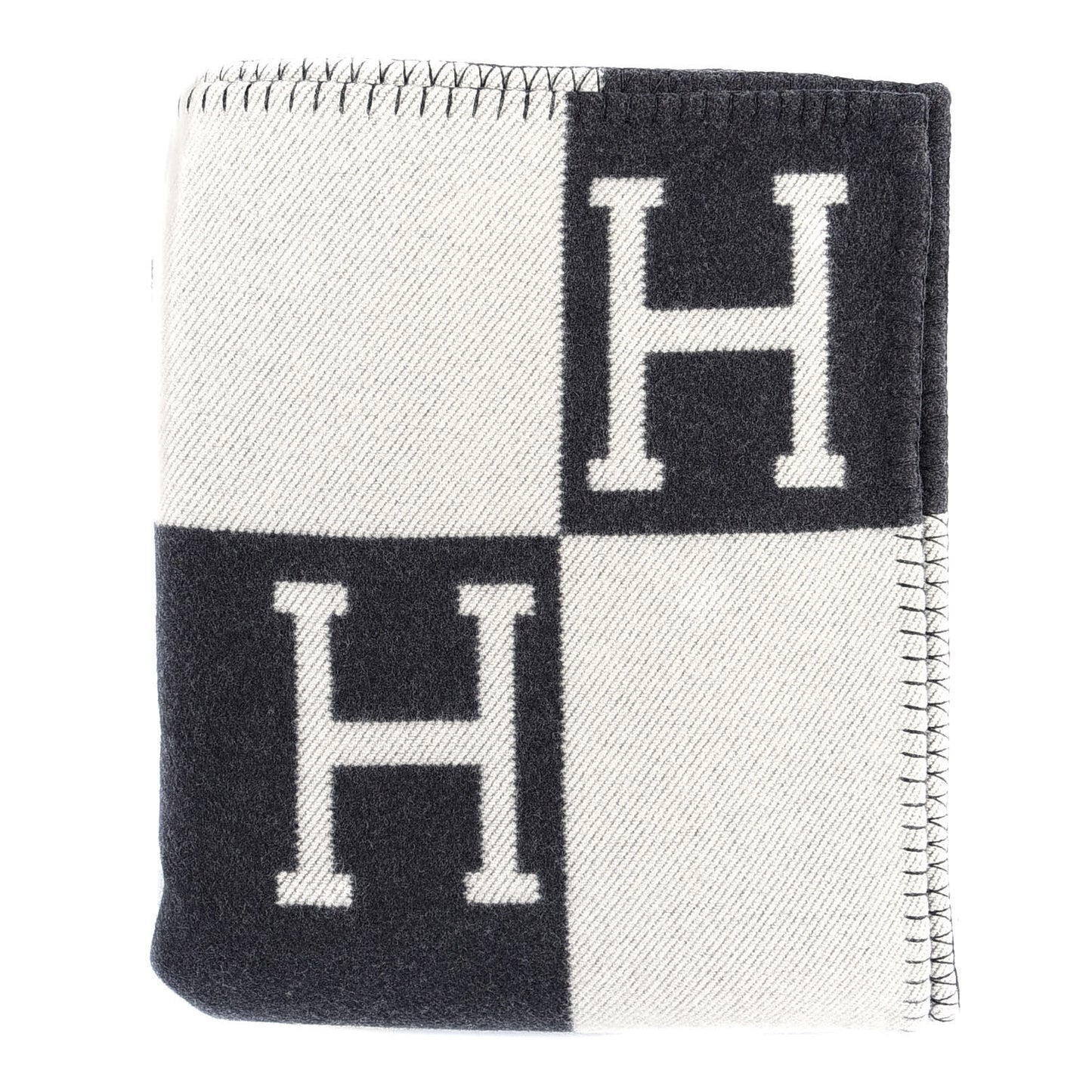 Wool Cashmere Avalon Blanket Ecru Gris Fonce
