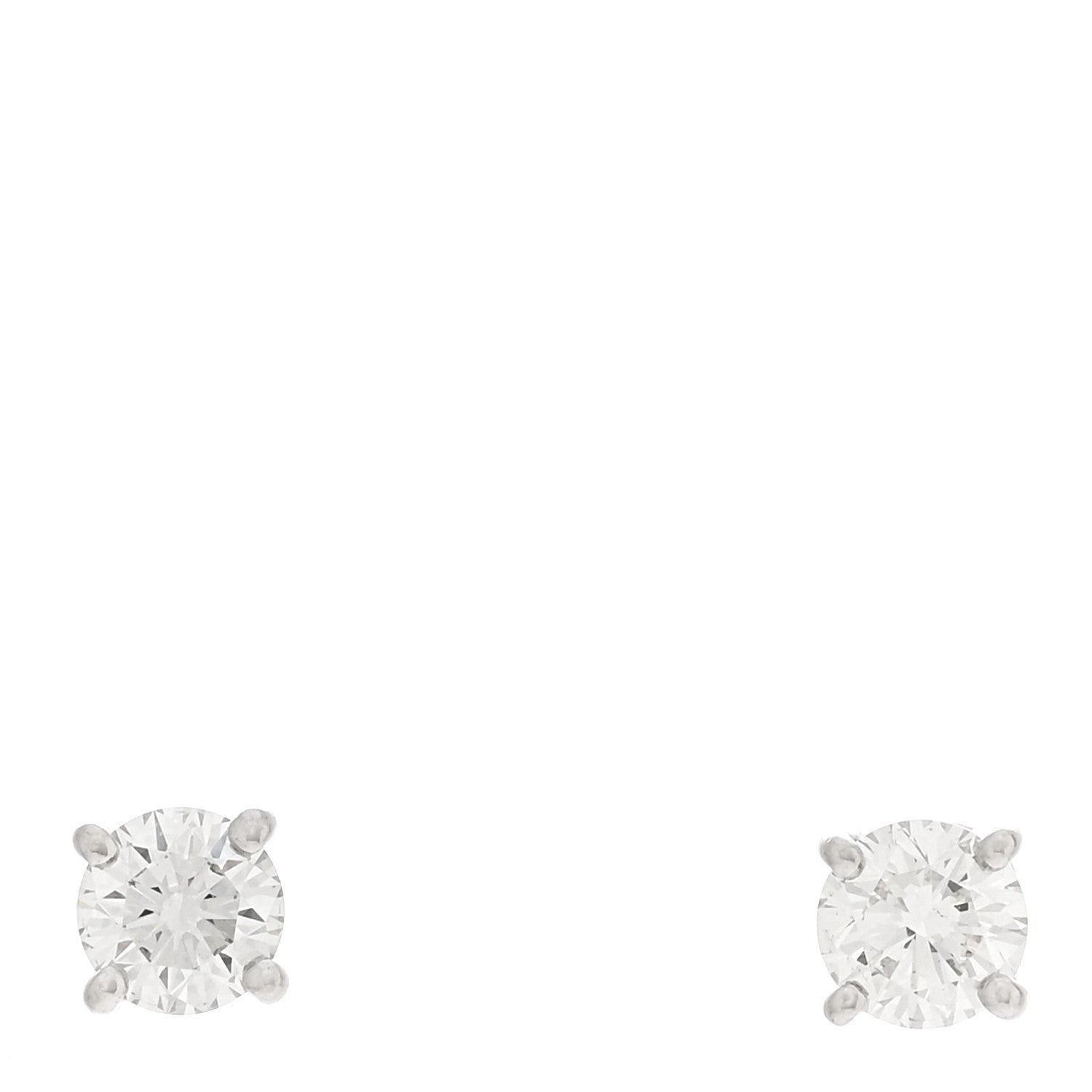 Tiffany Platinum Diamond .32ctw Solitaire Earrings 1 of 5