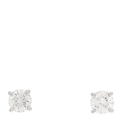 Tiffany Platinum Diamond .32ctw Solitaire Earrings 1 of 5