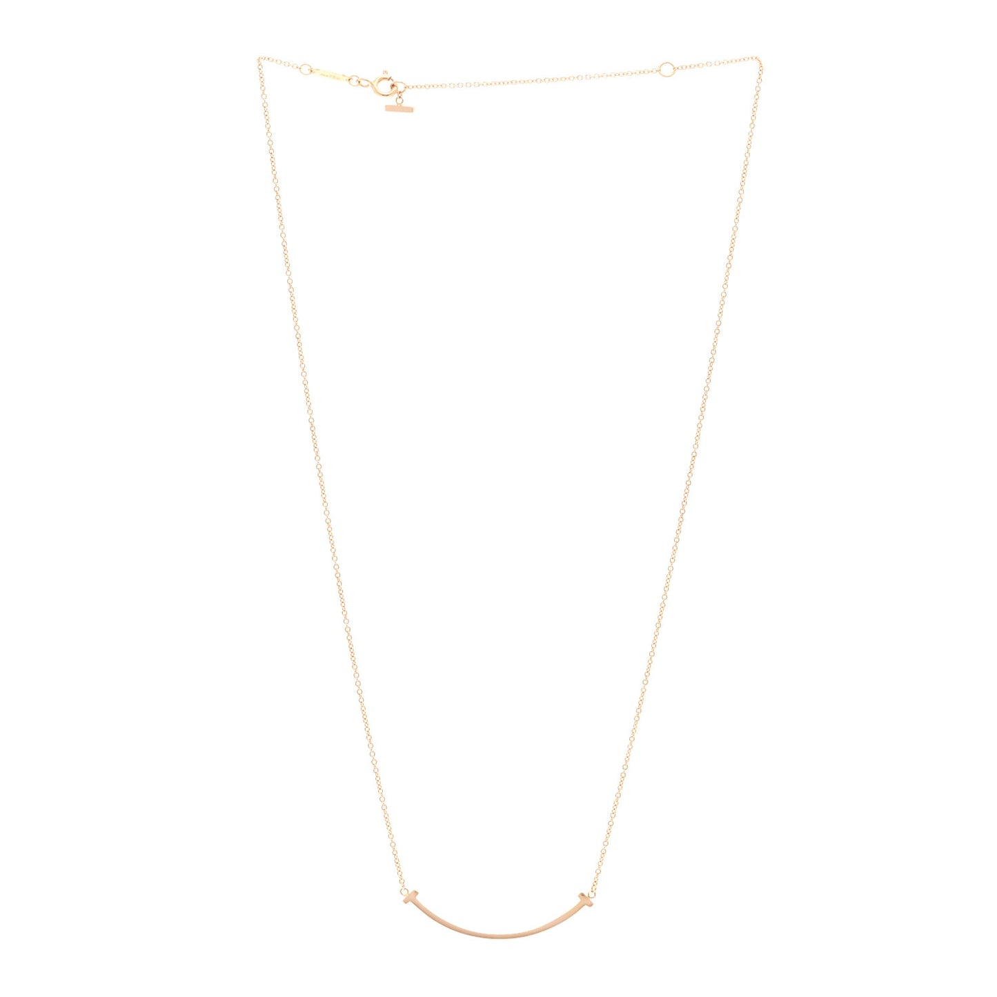 18K Rose Gold Small T Smile Pendant Necklace
