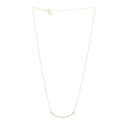 Tiffany 18K Rose Gold Small T Smile Pendant Necklace 3 of 5