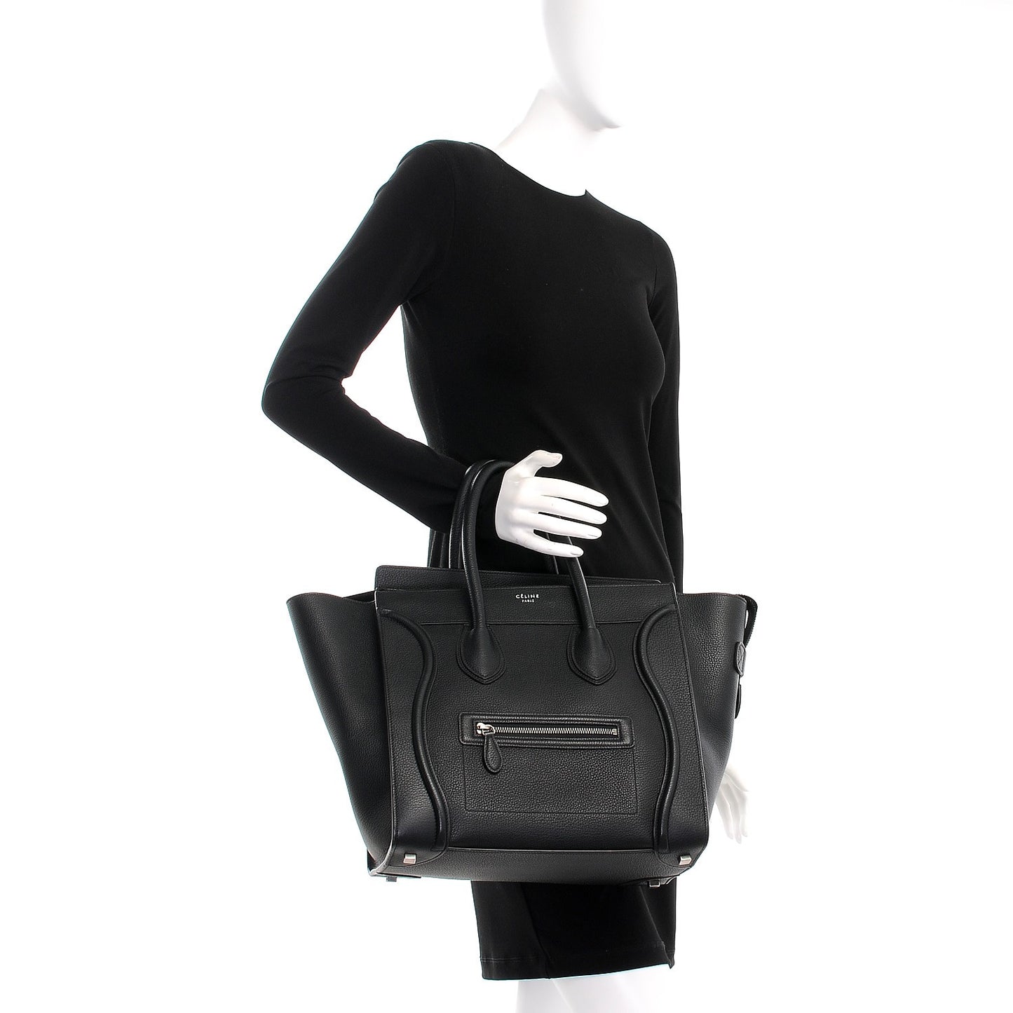Drummed Calfskin Mini Luggage Black