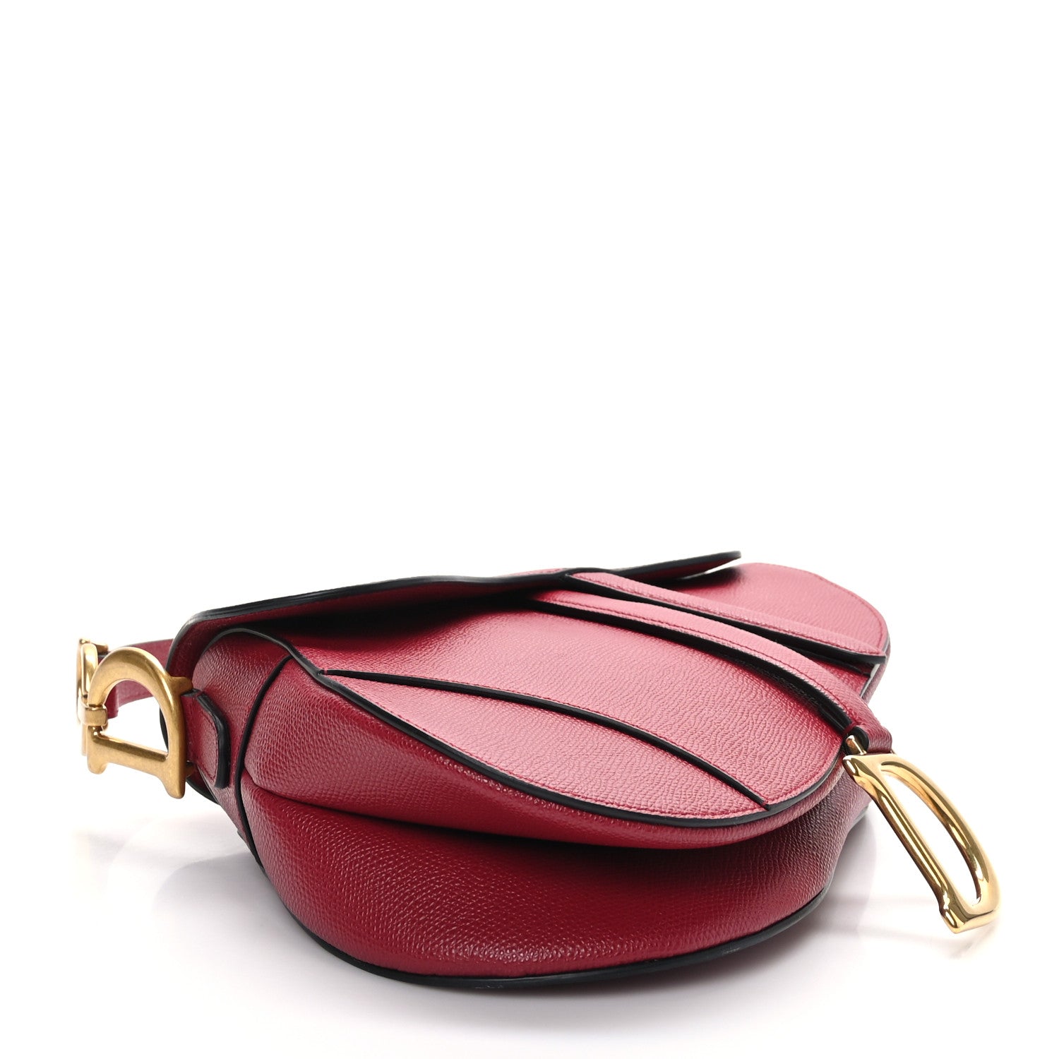 Christian Dior Grained Calfskin Saddle Bag Red 4 of 9