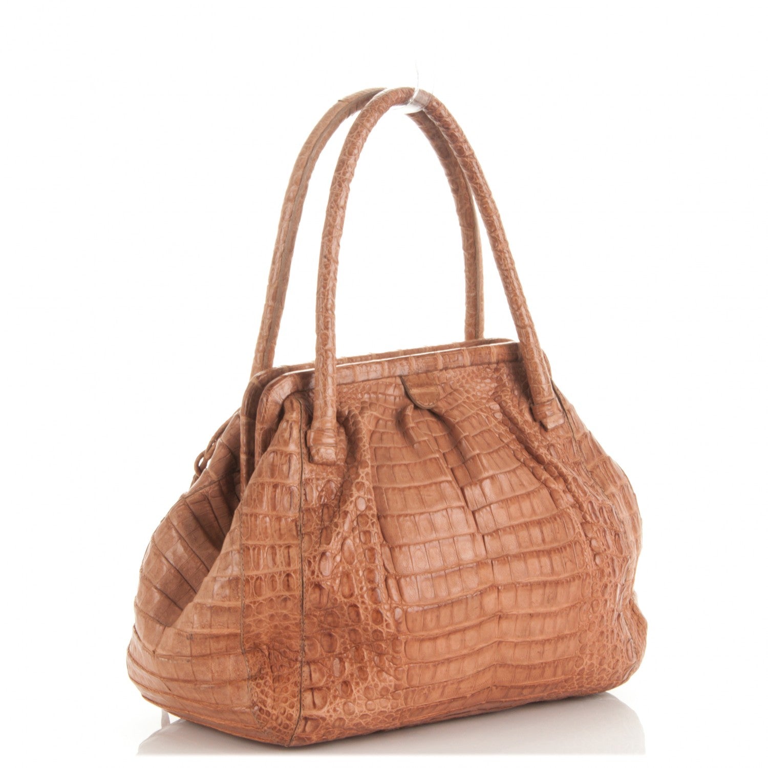 Nancy Gonzalez Crocodile Leaf Frame Bag Brown 3 of 8