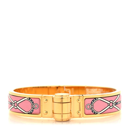 Hermes Enamel Printed Narrow Charniere Cuirs Marins Hinged Bracelet S Quadrichromie 1 of 5