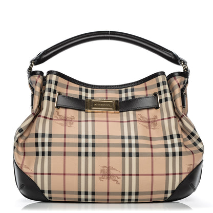 Burberry Haymarket Check Medium Willenmore Hobo Chocolate 1 of 8
