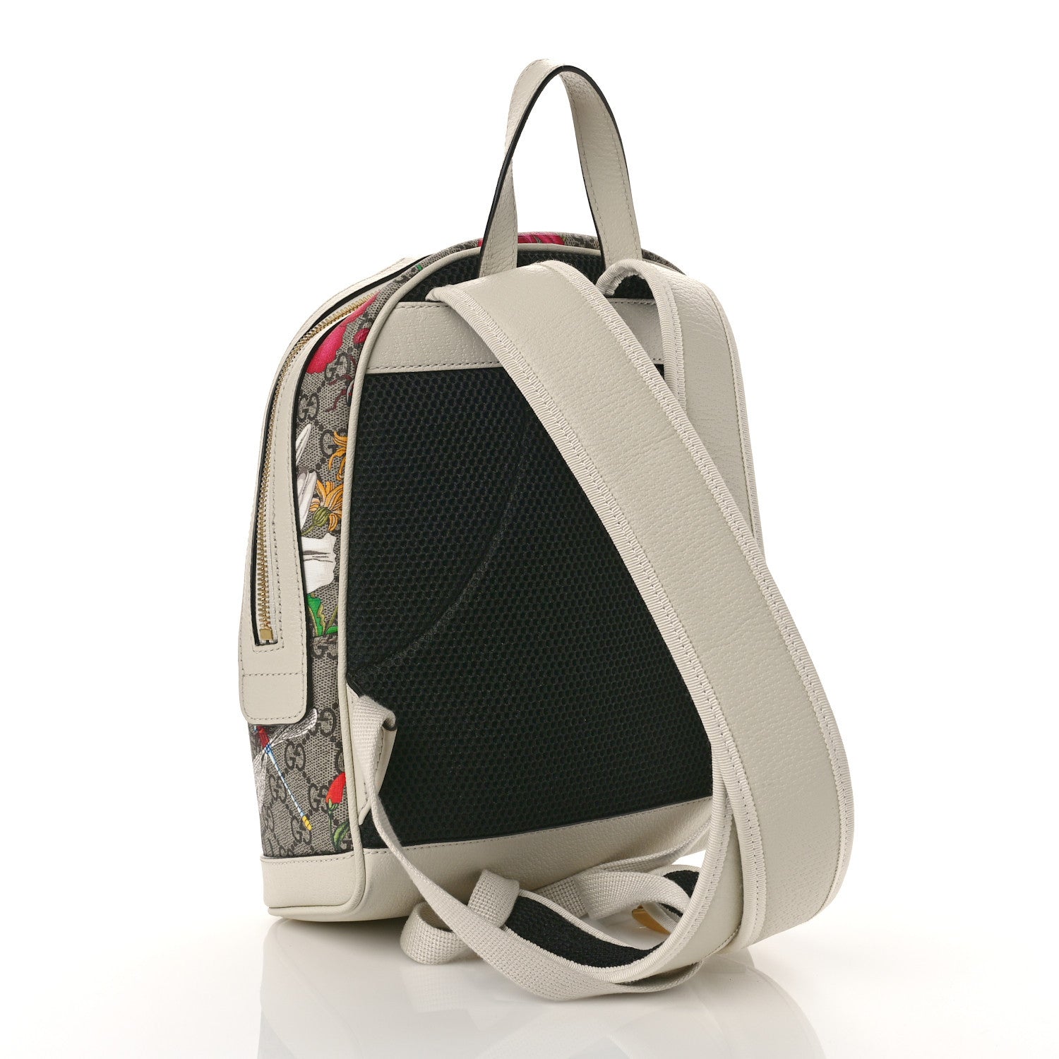 Gucci GG Supreme Monogram Flora Web Small Ophidia Day Backpack White 2 of 9