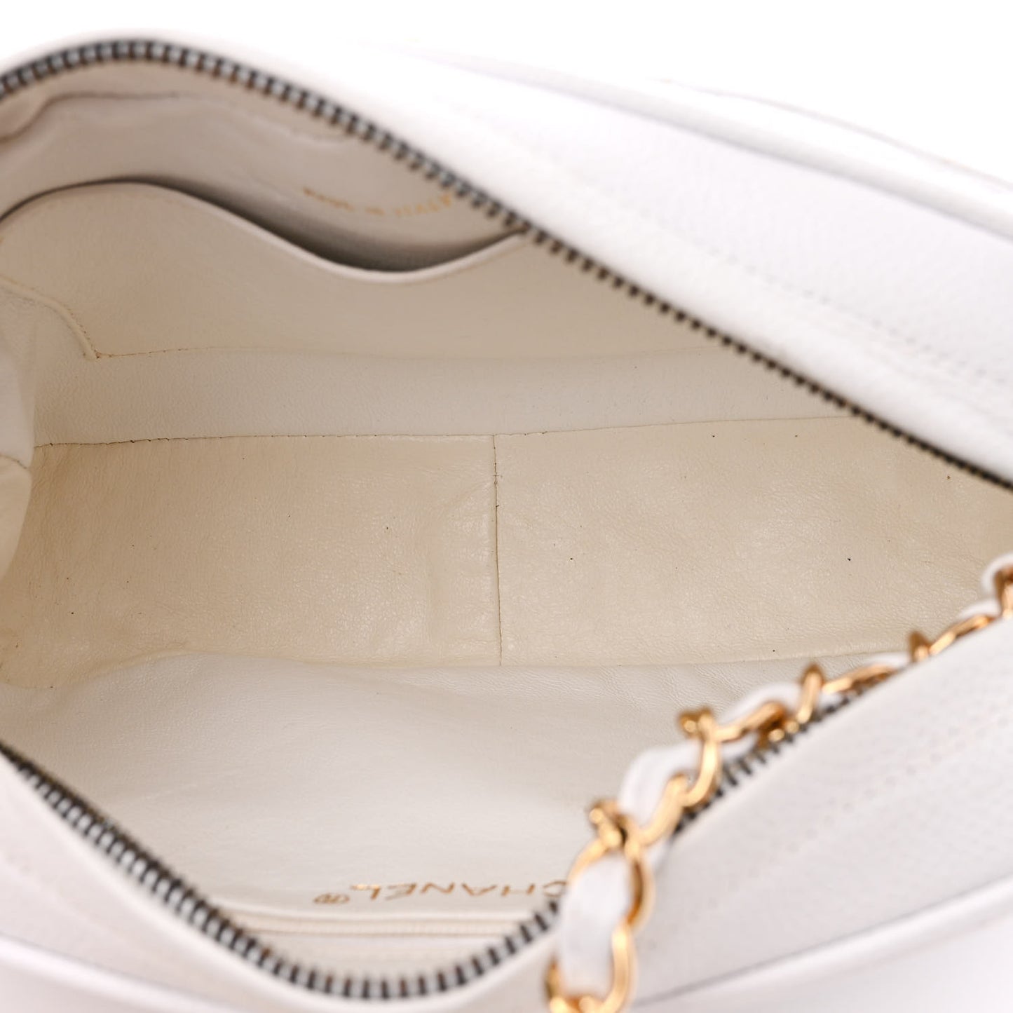 Caviar Quilted Camera Case White