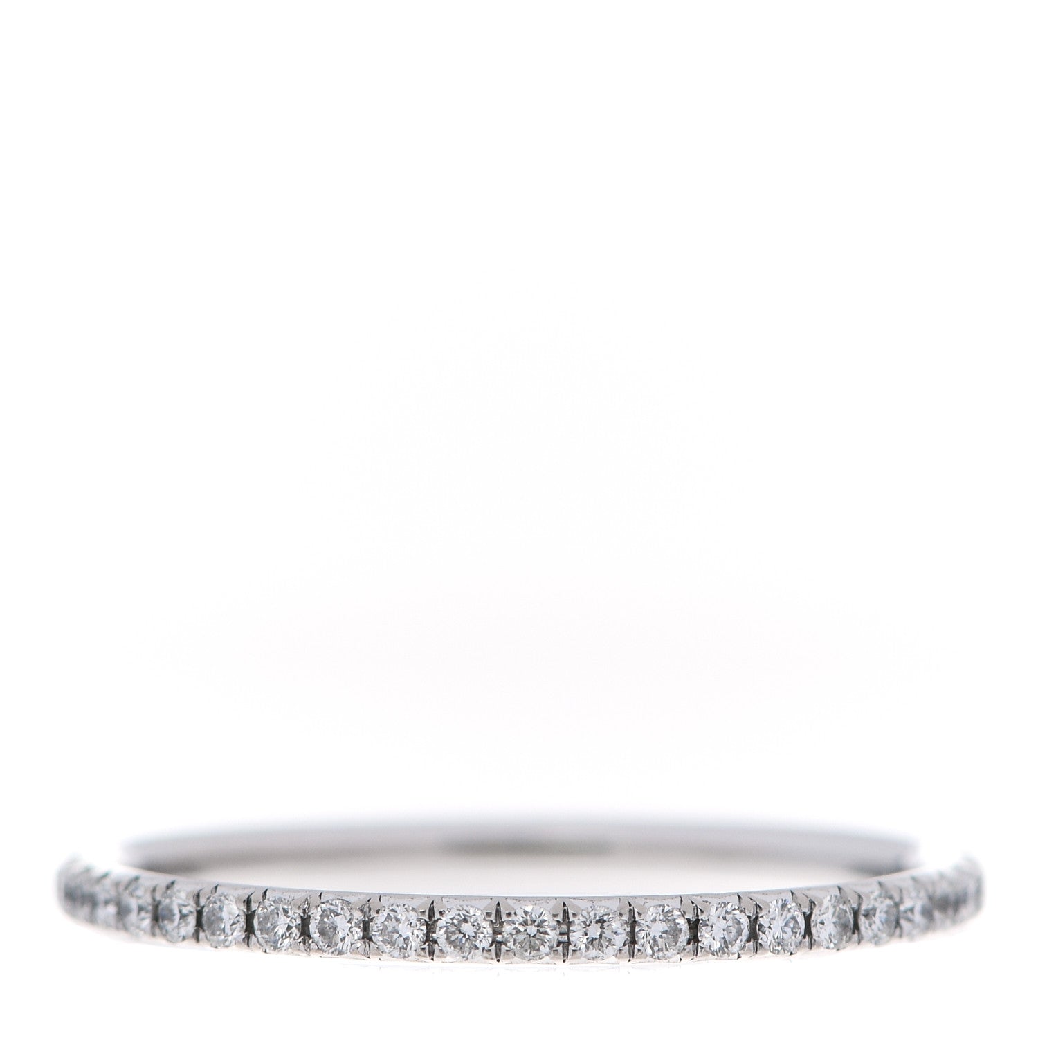 Tiffany 18K White Gold Diamond Metro Band Ring 54 7 3 of 5