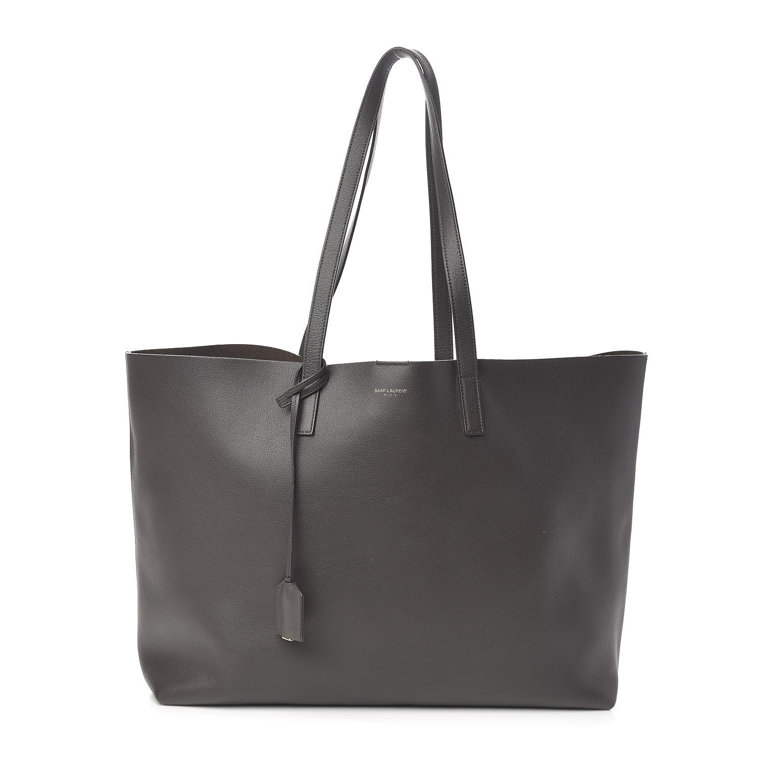 Saint Laurent Calfskin Large Shopping Tote Dark Grey 1 of 12